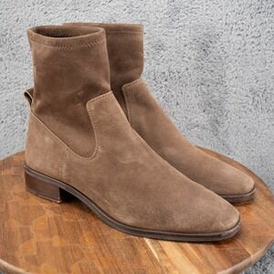 Louise et Cie Silko Boots Brown Suede Pull on Stretch Ankle Booties Size 10 M